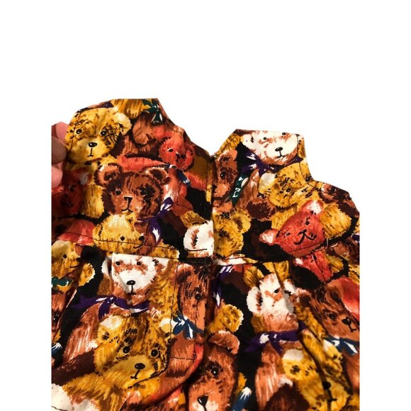 Homemade Teddy Bear Theme Small Medium Size Doll Jumper Dress Bow Accent - Picture 11 of 14